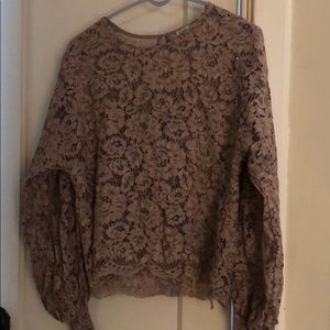 Dusty Rose lace blouse